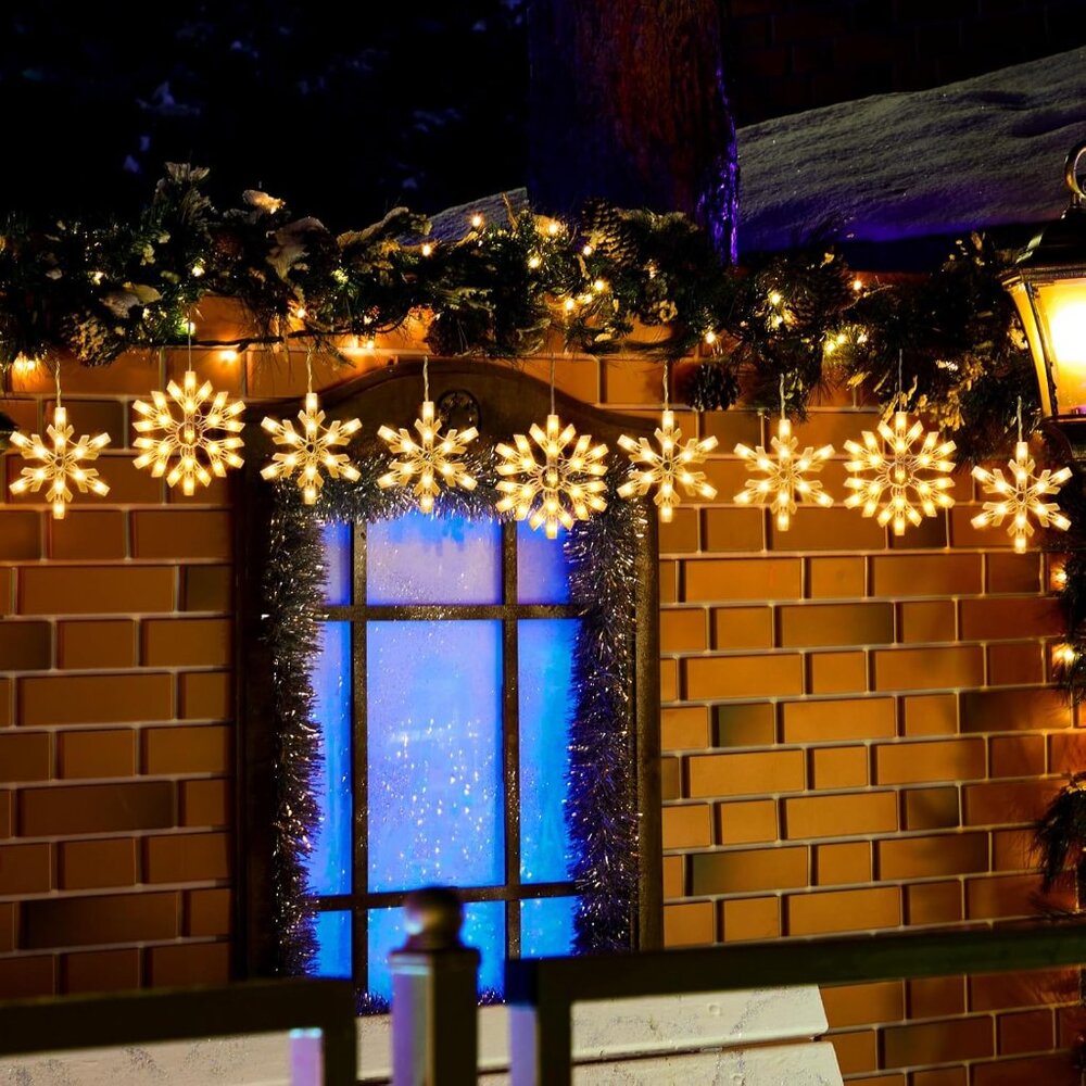 Luminous 13ft Snowflake String Lights With Dynami… - image 2